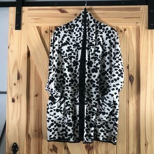 Cynthia Rowley Black and Cream Cardigan. Large.